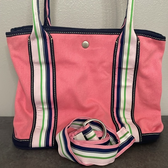 Preloved J Crew 100% cotton tote with matching belt - Picture 2 of 7